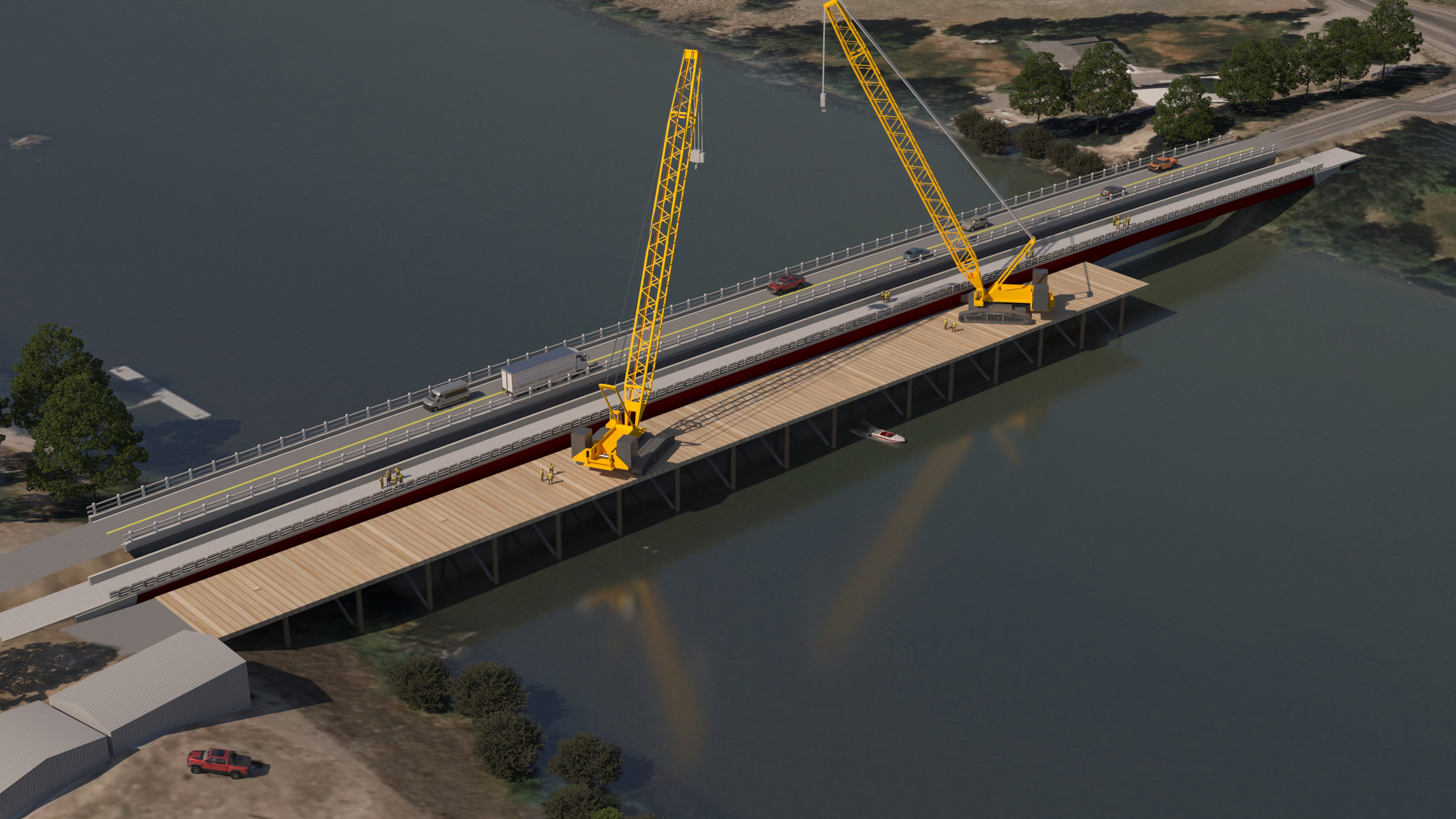 Temporary construction rendering